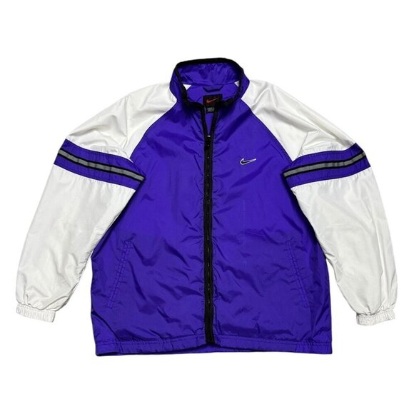 NIKE VINTAGE 90S Y2K Purple Light Windbreaker Retro Jacket Womens Medium - Picture 1 of 7